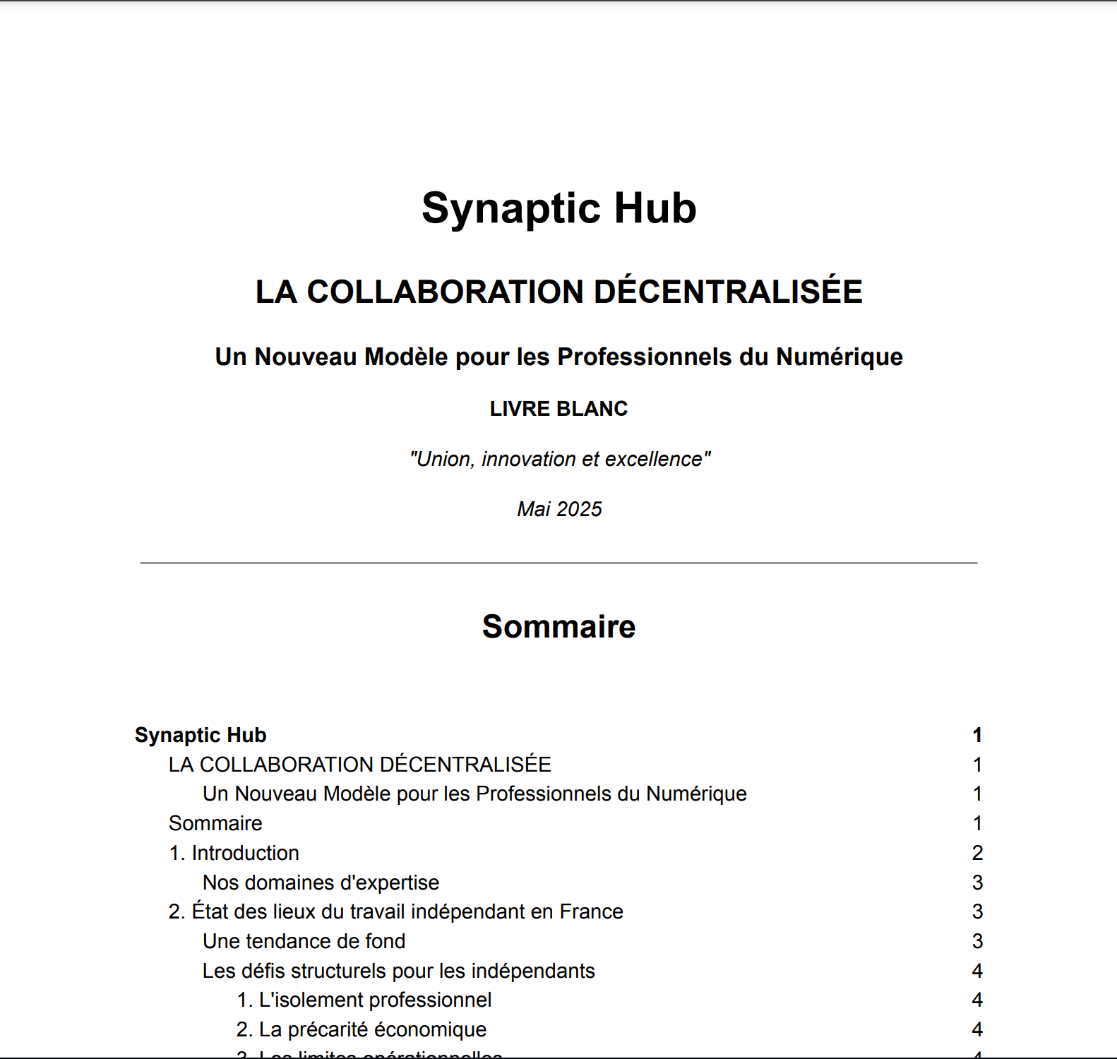Couverture du livre blanc Synaptic Hub